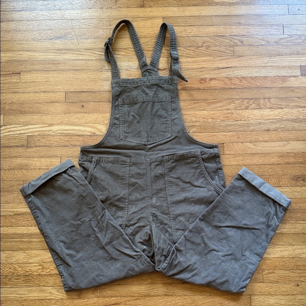 Aerie brown courdoroy razorback Overalls with Adjustable Straps